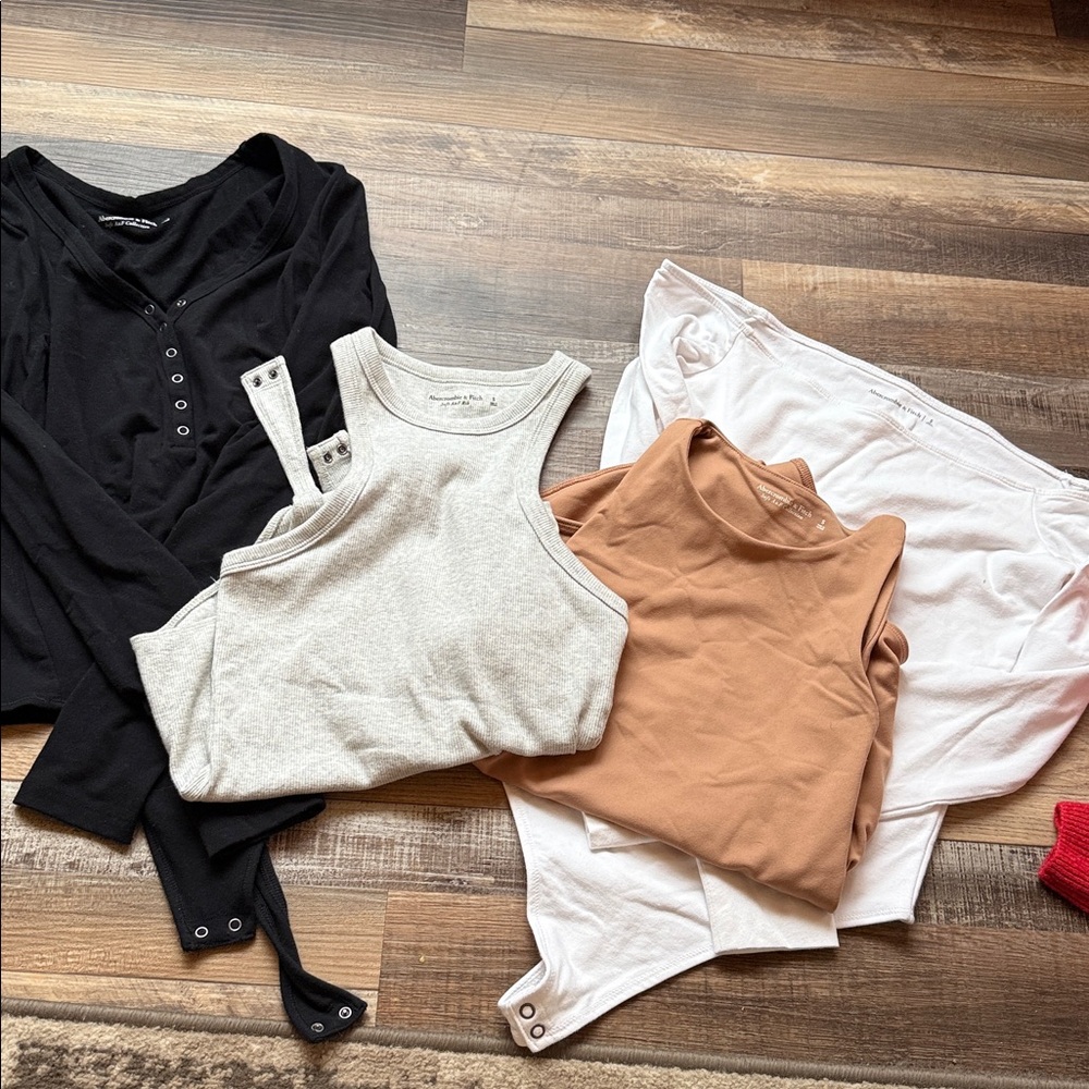 Abercrombie and Fitch Bodysuits! Women's Black, White, Tan and grey bundle